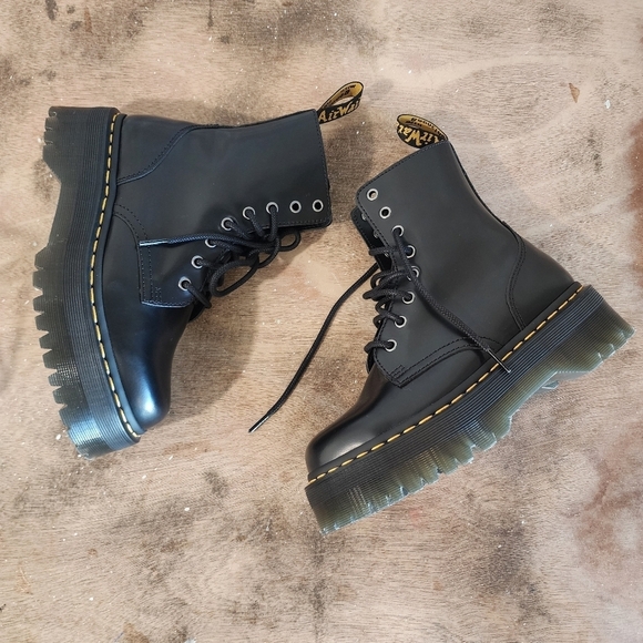 Dr. Martens Black Jadon Platform Boot 8 - Picture 4 of 12